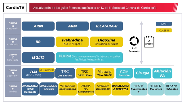 Actualización de las guías farmacoterapéuticas en IC de la Sociedad Canaria de Cardiología